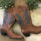 Angel Wings Leather Boots
